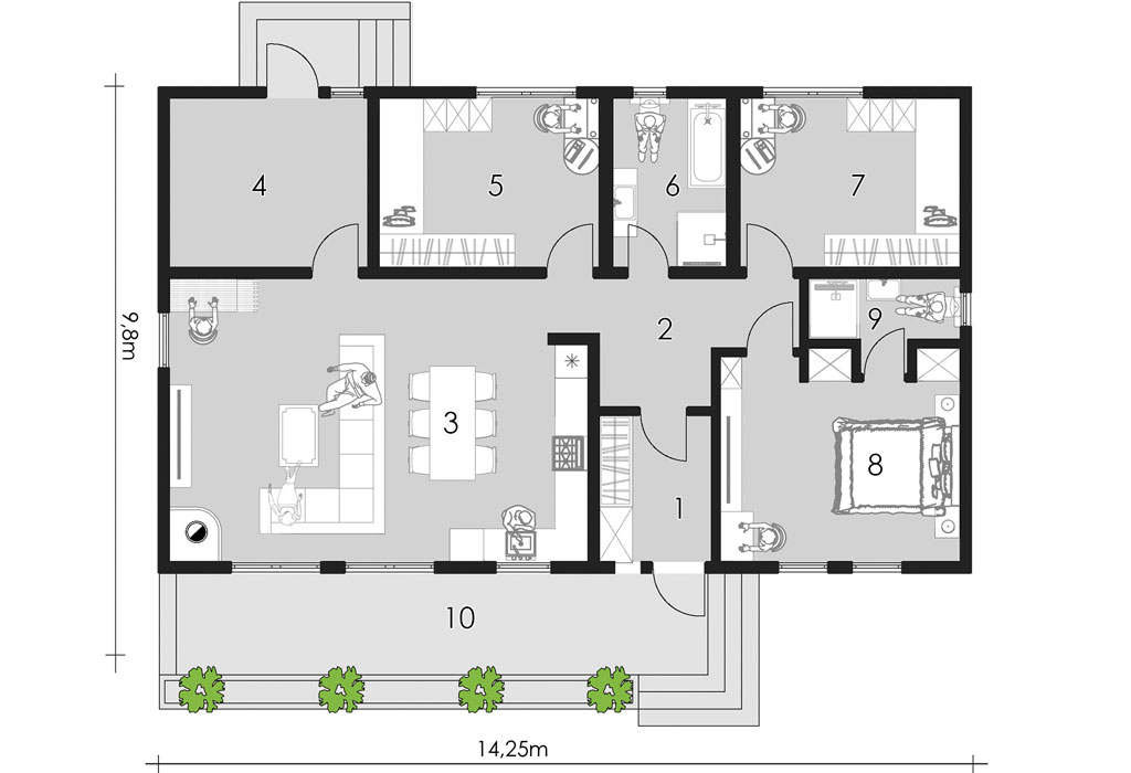 проект одноповерхового будинку