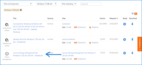 Завантаження драйверів клавіші Fn для Lenovo