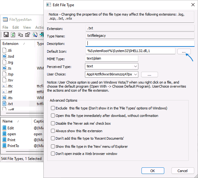 Зміна іконки для типу файлів