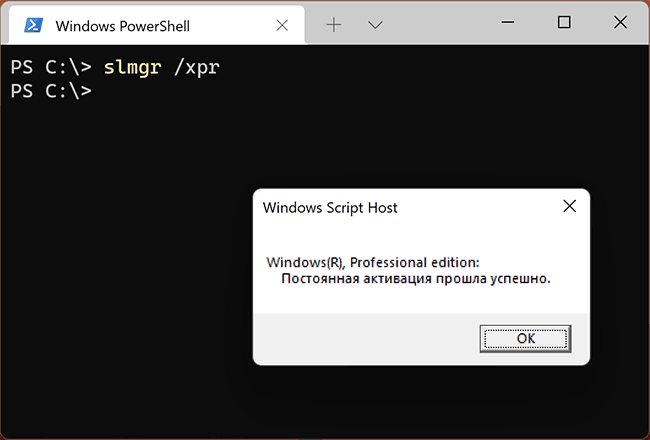 Перевірка активації Windows 11 в командному рядку