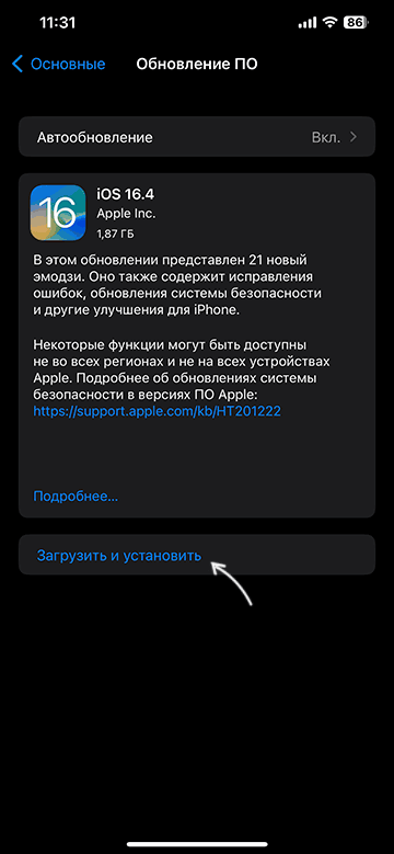 Завантажити та інсталювати оновлення для iPhone