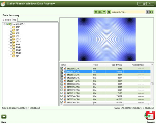 Перегляд знайдених для відновлення файлів