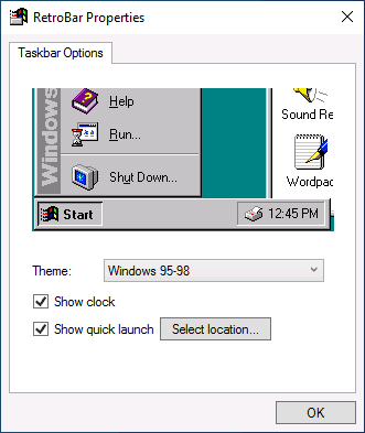 Налаштування RetroBar