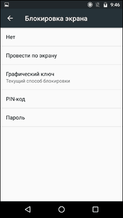 Вибір типу блокування екрана