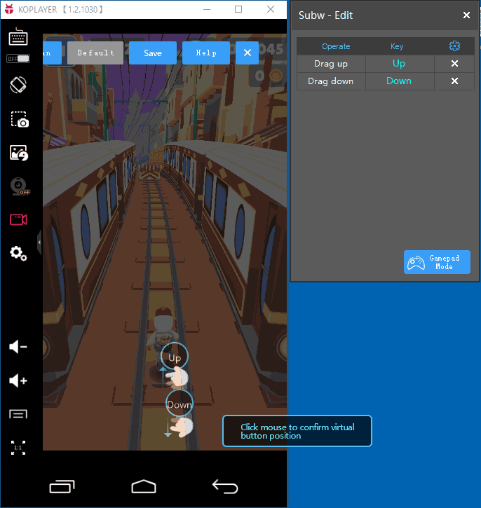 Налаштування клавіатури для Koplayer