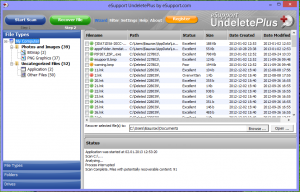 Головне вікно UndeletePlus