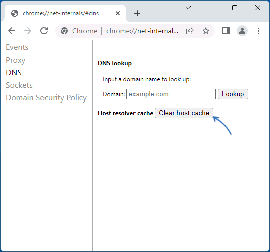 Очищення кешу DNS в Chrome