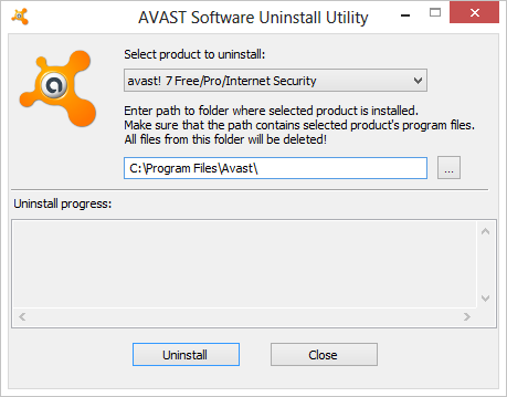 Видалення антивірусу Аваст за допомогою Avast Uninstall Utility