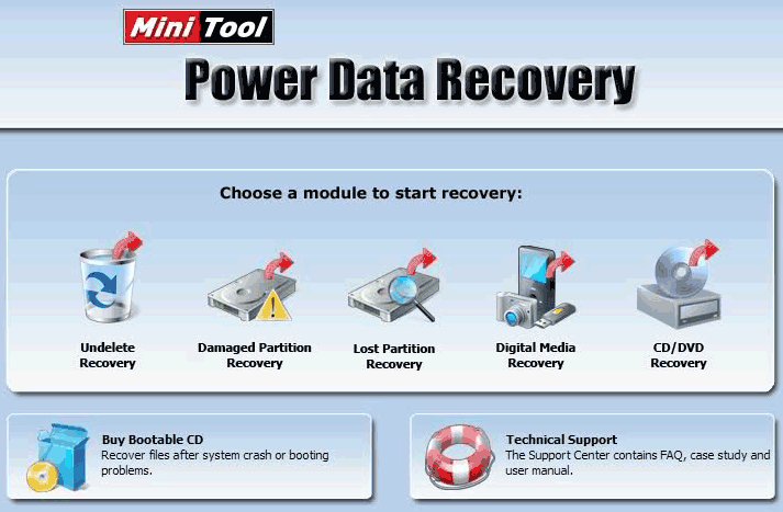 Головне вікно відновлення даних