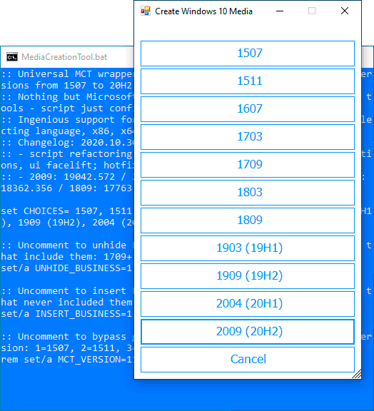 Вибір версії ISO образу Windows 10