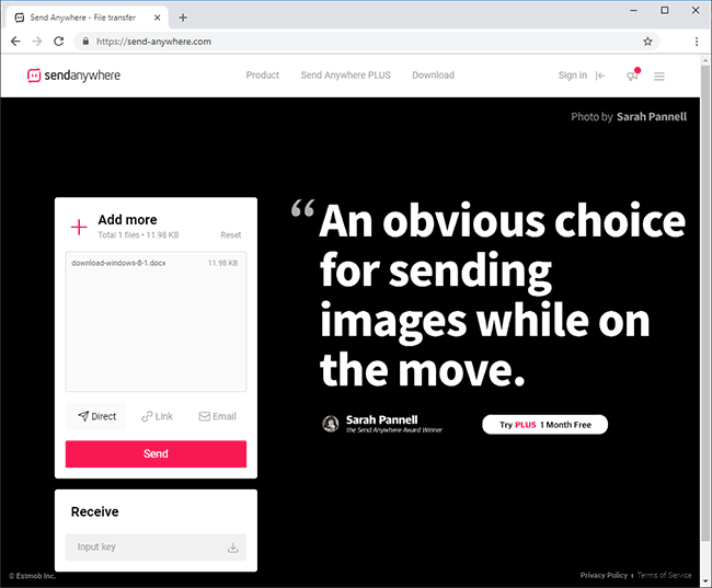 Передача файлів у Send Anywhere